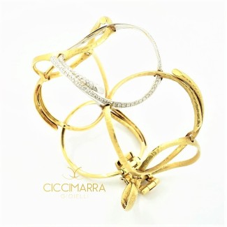 Bracciale Vendorafa  semirigido a cerchi in oro e brillanti