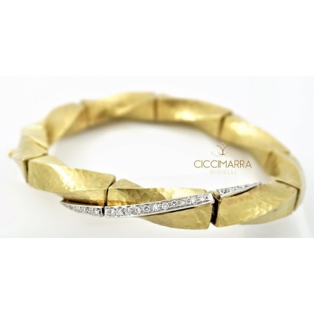 Bracciale Vendorafa semirigido torchon in oro e brillanti
