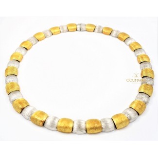 Vendorafa collier, shields, in yellow and white gold