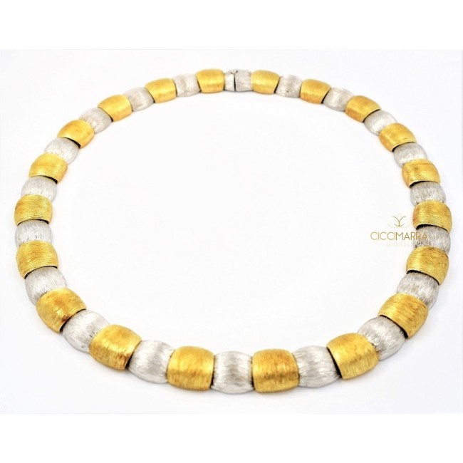Collier Vendorafa scudi in oro giallo e bianco