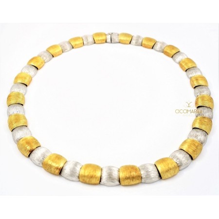 Collier Vendorafa scudi in oro giallo e bianco