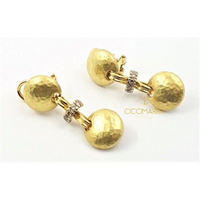 Vendorafa Anhänger Ohrringe in Gold mit Diamanten