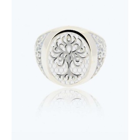 Anello Albero della Vita bianco small in argento - 1A-ADV-B
