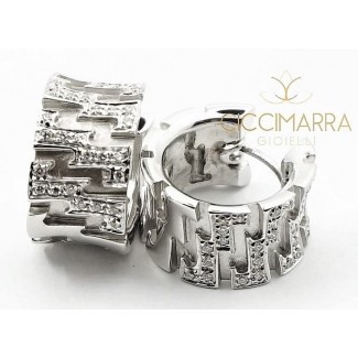 Vendorafa earrings, circle band, in gold with diamonds