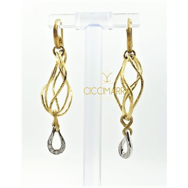  Vendorafa earrings, wire braided  in gold and diamonds