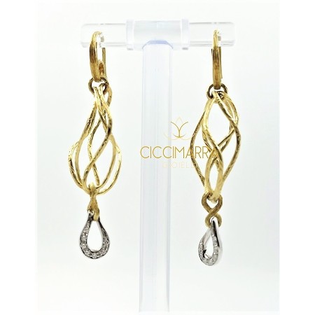  Vendorafa earrings, wire braided  in gold and diamonds