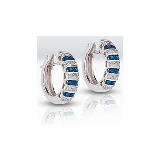 Earrings with brilliants and sapphires-3407400