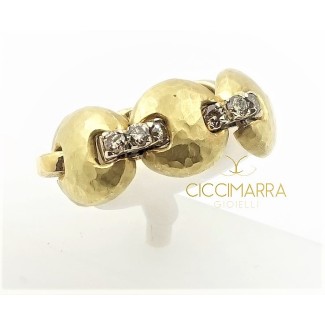 Vendorafa Ring, Goldknopf mit Diamanten