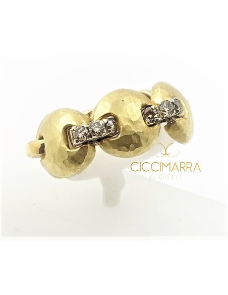 Vendorafa Ring, Goldknopf mit Diamanten