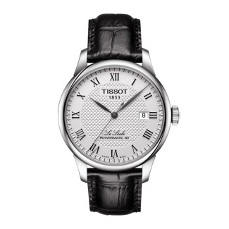 Tissot Le Locle Automatic watch, white, leather T0064071603300