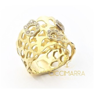 Vendorafa ring in satin gold and brown diamonds