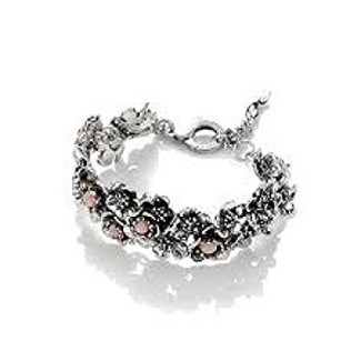 Wild rose G.Raspini bracelet in silver and large rose opal