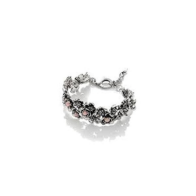 Wild rose G.Raspini bracelet in silver and large rose opal