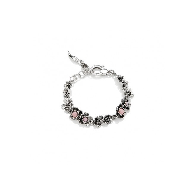 Bracciale Wild rose G.Raspini in argento ed opale rosa medio
