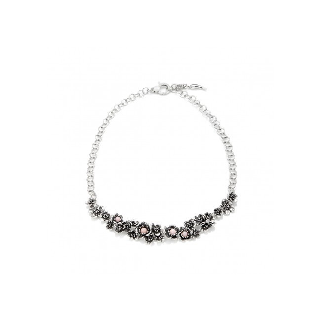 Collier Wild rose small G.Raspini silver and pink opal - 10106