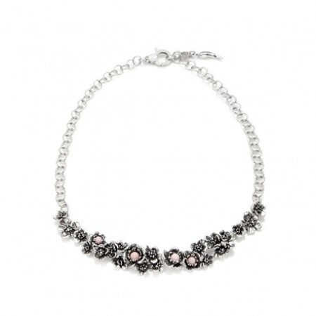 Collier Wild rose small G.Raspini silver and pink opal - 10106