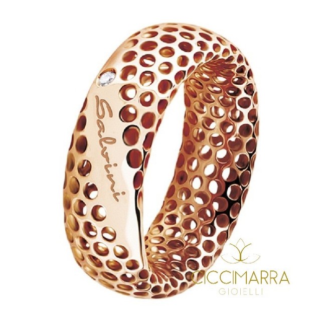 Anello Salvini Golden Cage oro rosa con brillante