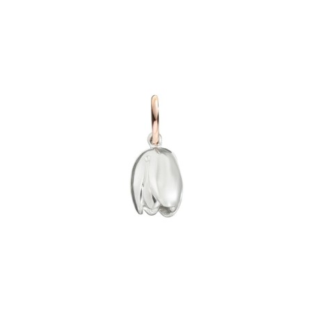 Silver and shiny rose gold Micro Tulipano pendant Civita by Queriot
