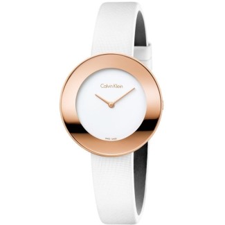 Calvin Klein Chic rosé watch with satin strap K7N236K2