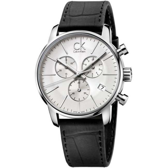 Orologio Calvin Klein Chrono City silver pelle - K2G271C6