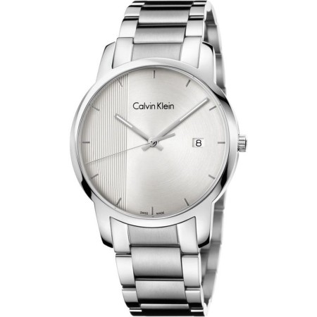 Calvin Klein City Uhr silber gestreifter Stahl - K2G2G14X