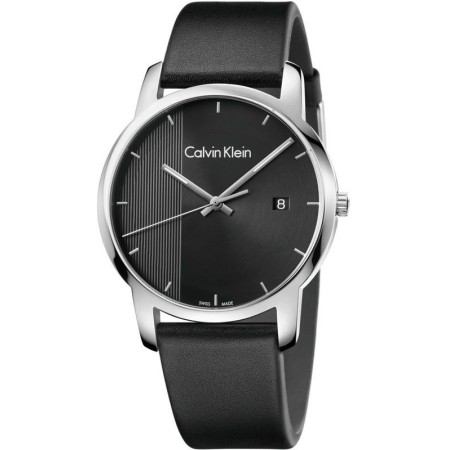 Orologio Calvin Klein City nero in pelle quadrante rigato -  K2G2G1C1