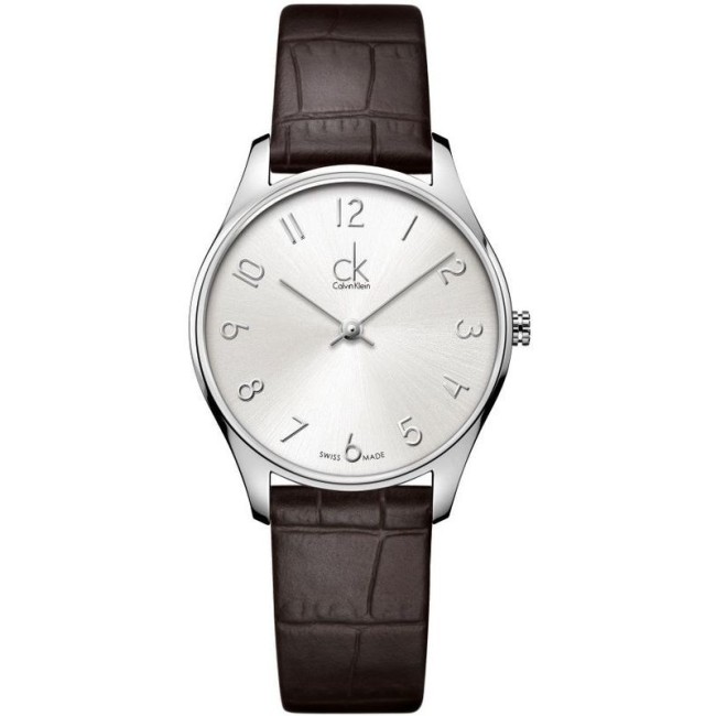 Calvin Klein Classic Mittelgroße Leder- und Zahlenuhr - K4D221G6