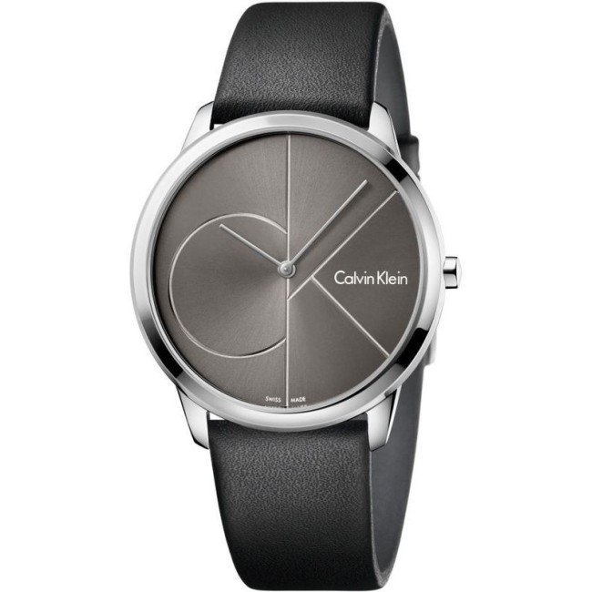 Orologio Calvin Klein Minimal Gent pelle logo CK - K3M211C3
