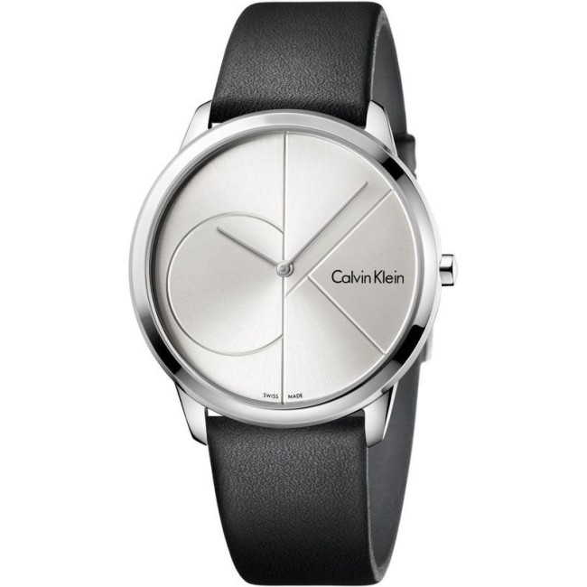 Orologio Calvin Klein Minimal Gent pelle Logo CK silver - K3M211CY