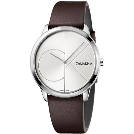 Calvin Klein Minimal Gent braune Lederuhr CK Logo