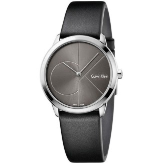 Calvin Klein Minimal Midsize Logo CK 35mm Schwarz Uhr K3M221C3