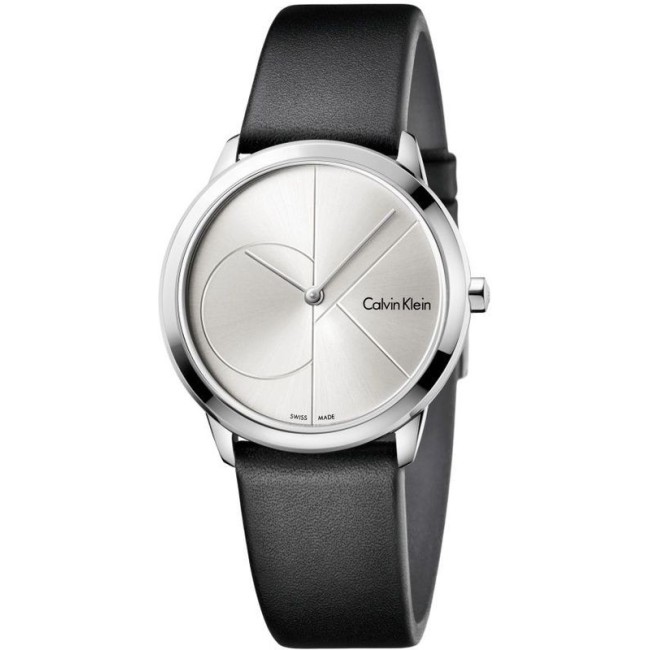 Calvin Klein Minimal Midsize Logo CK 35mm Silberuhr - K3M221CY