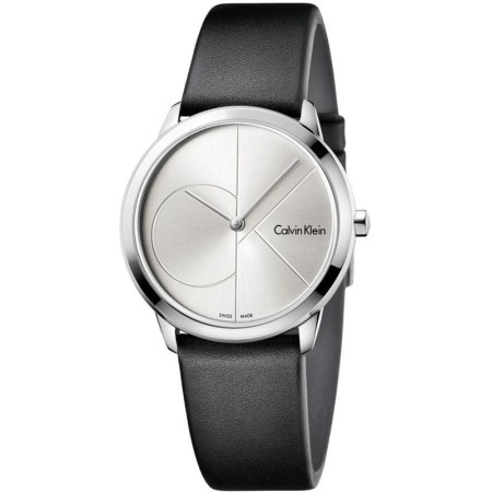 Calvin Klein Minimal Midsize Logo CK 35mm Silberuhr - K3M221CY