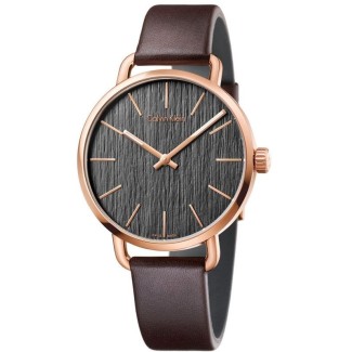 Orologio Calvin Klein Even Gent quadrante rigato nero e rosè