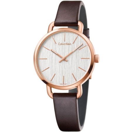Orologio Calvin Klein Even Midsize marrone pvd rosè slim - K7B236G6