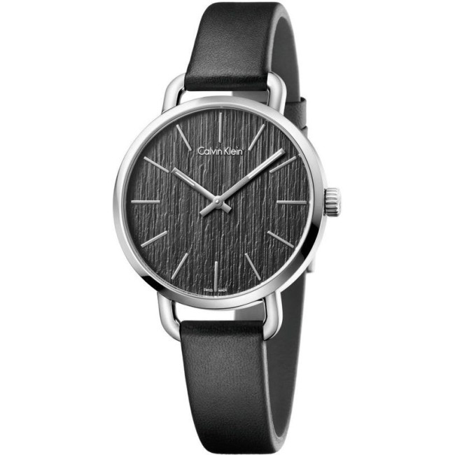 Orologio Calvin Klein Even Midsize pelle nero slim - K7B231C1