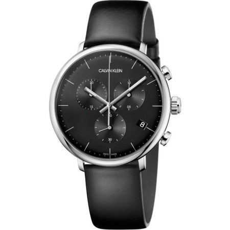 Orologio Calvin Klein High Noon - Chrono pelle nero - K8M271C1