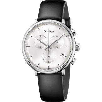 Orologio Calvin Klein High Noon - Chrono pelle silver - K8M271C6