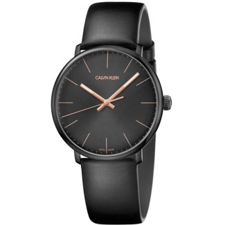 Orologio Calvin Klein High Noon PVD nero pelle K8M214CB
