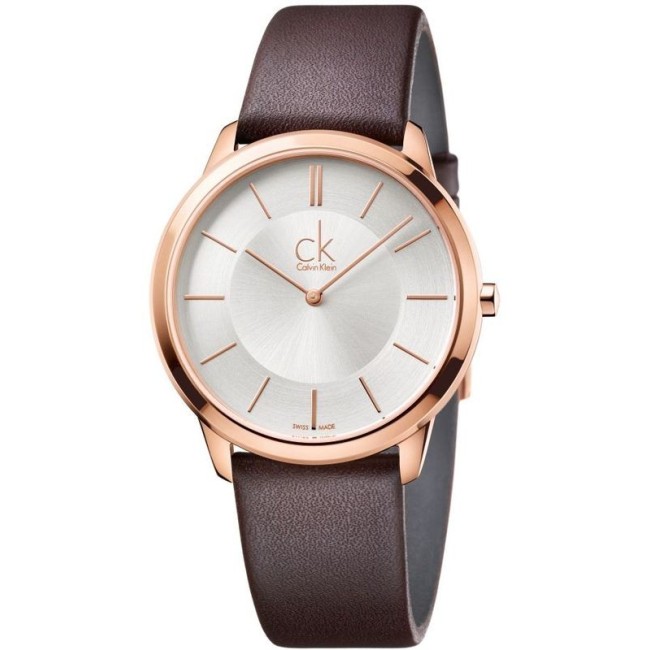 Calvin Klein Minimal Gent Uhr mit braunem Leder - K3M216G6