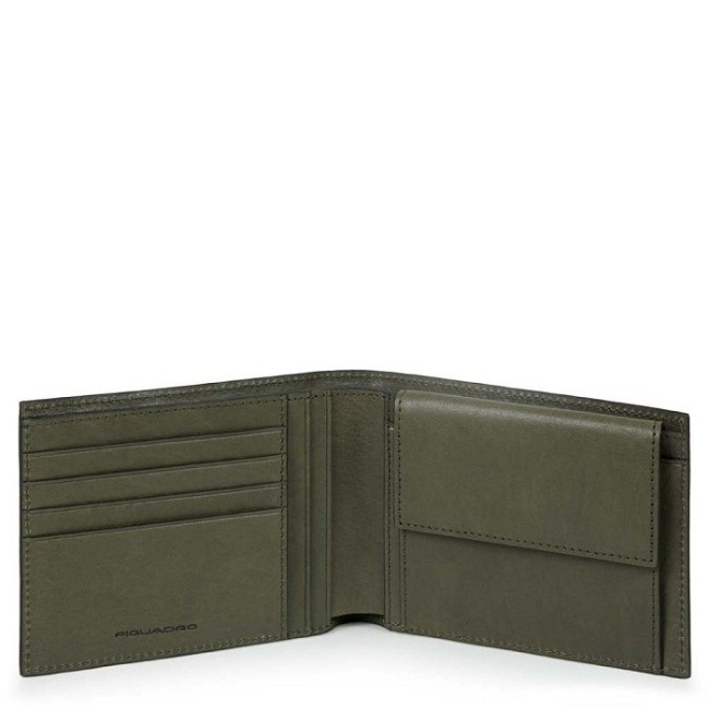 Wallet man Piquadro Black Square green PU257B3R / VE