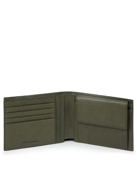 Wallet man Piquadro Black Square green PU257B3R / VE