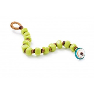 Bracciale Moi Breezy con perle in vetro verde acido