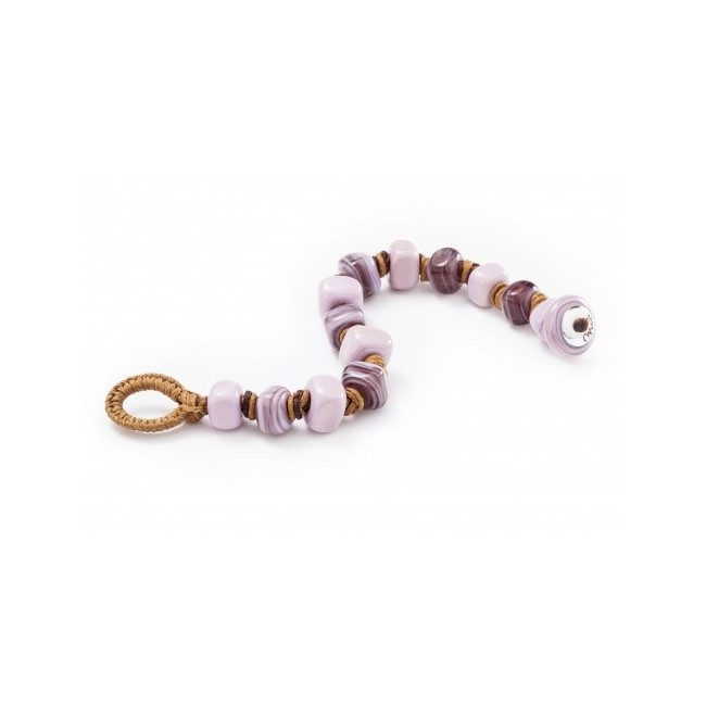 Moi ROSETTA2 bracelet with pearls in lilac pink glass