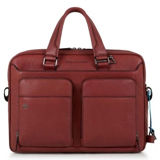 Piquadro Borsa sottile porta computer  CONNEQU Black Square rossa