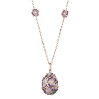 Necklace with TSARS Tamara silver egg and pink enamel