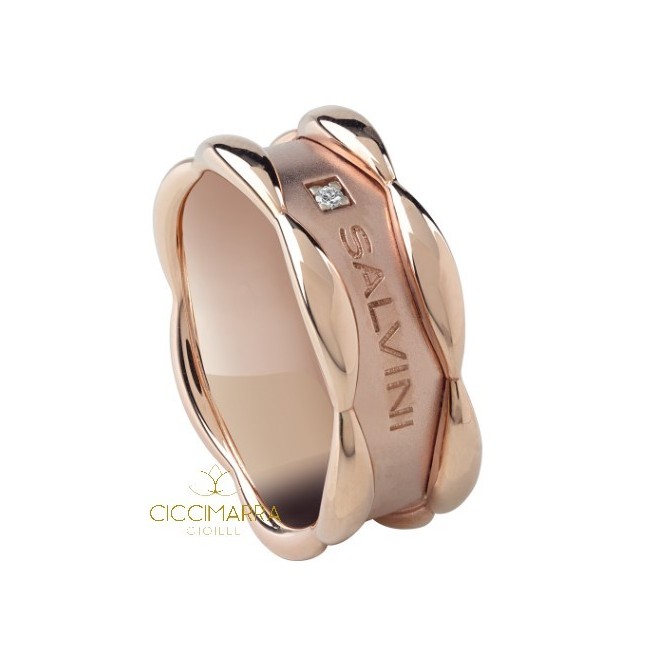 Anello Salvini Sunny a fascia in oro rosa 20075599