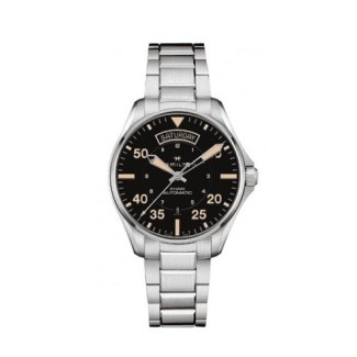 Hamilton Khaki Aviation day date automatic watch steel