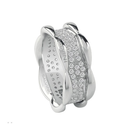 Salvini Sunny ring with white gold band and pavè diamonds