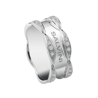 Salvini Sunny ring with shiny white gold band and diamonds